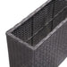 Garden Raised Bed with 2 Pots 90x20x40 Cm Poly Rattan Black