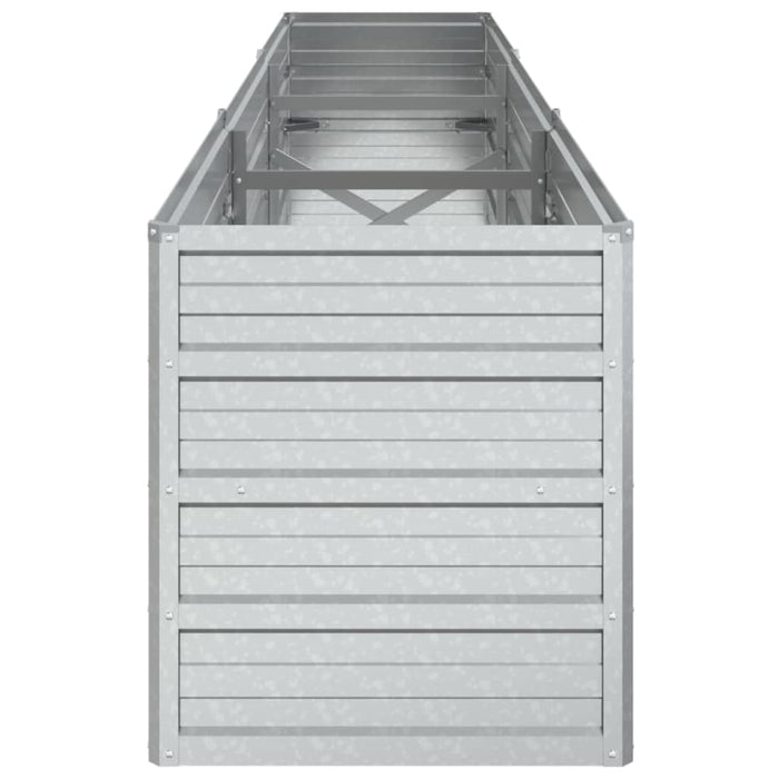 Garden Raised Bed 240x40x45 Cm Galvanized Steel Silver