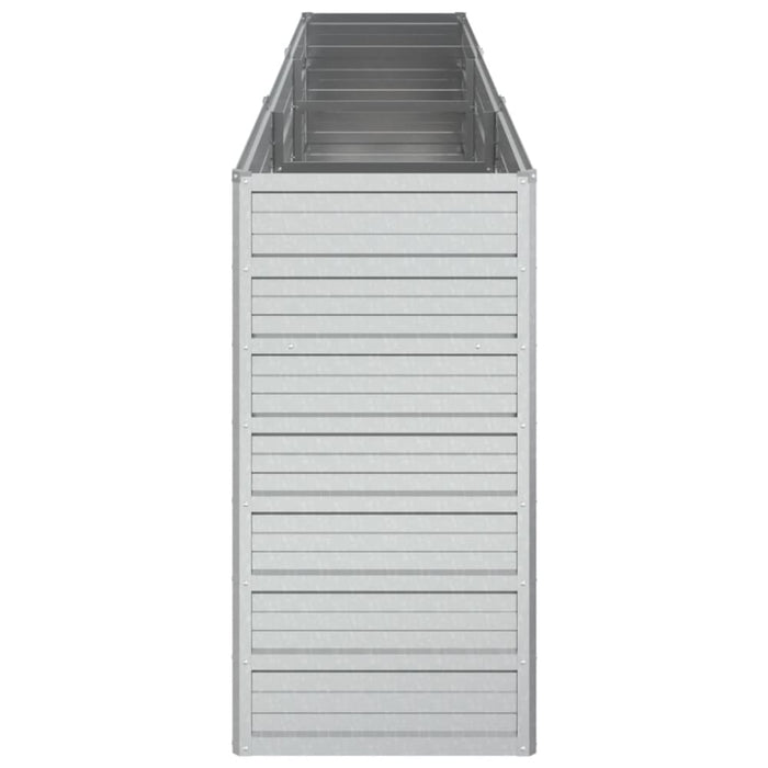 Garden Raised Bed 240x40x77 Cm Galvanized Steel Silver