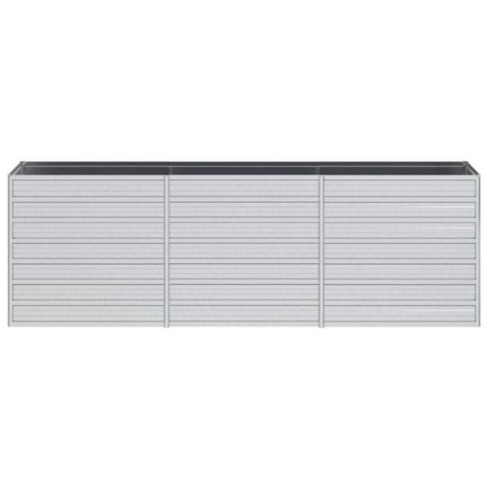 Garden Raised Bed 240x40x77 Cm Galvanized Steel Silver