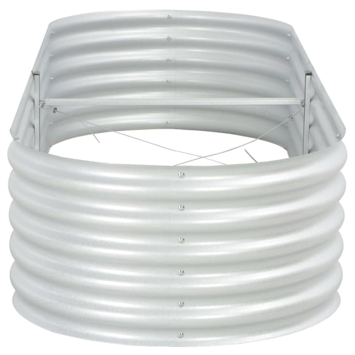 Garden Raised Bed 240x80x44 Cm Galvanised Steel Silver Appon