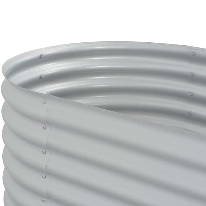 Garden Raised Bed 240x80x44 Cm Galvanised Steel Silver Appon