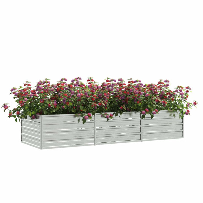 Garden Raised Bed 240x80x45 Cm Galvanized Steel Silver