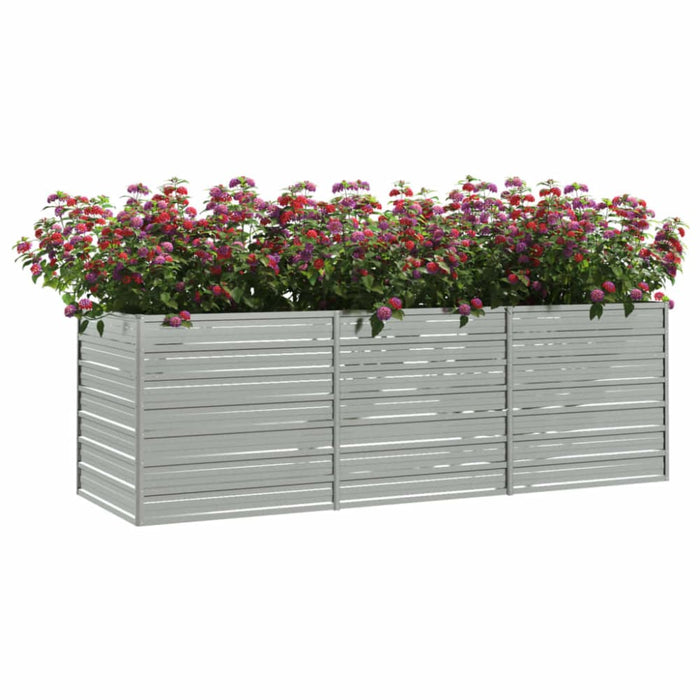 Garden Raised Bed 240x80x77 Cm Galvanized Steel Silver