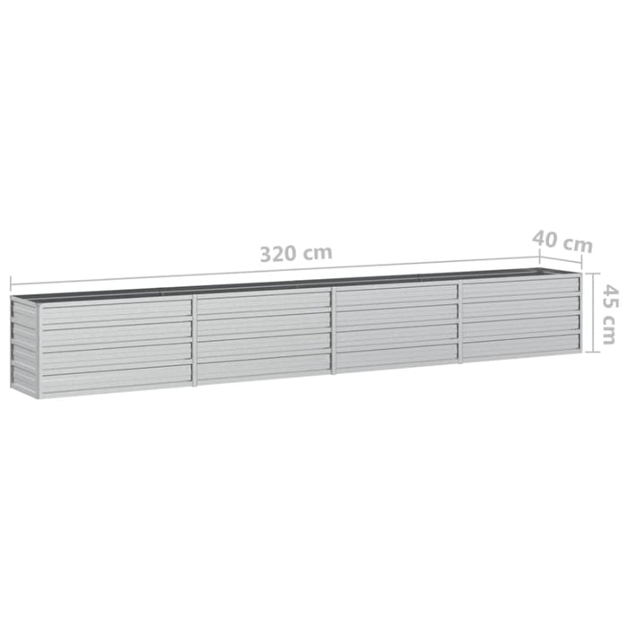 Garden Raised Bed 320x40x45 Cm Galvanized Steel Silver