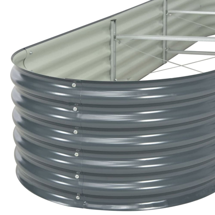Garden Raised Bed 320x80x44 Cm Galvanised Steel Grey Appxi
