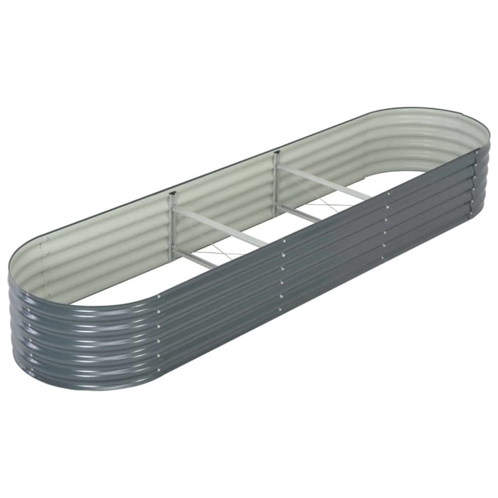 Garden Raised Bed 320x80x44 Cm Galvanised Steel Grey Appxi