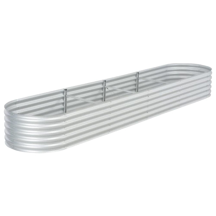 Garden Raised Bed 400x80x44 Cm Galvanised Steel Silver Appol