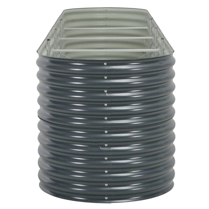 Garden Raised Bed 400x80x81 Cm Galvanised Steel Grey Appxo