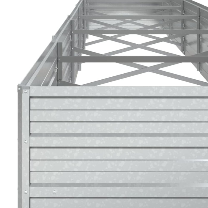 Garden Raised Bed 480x80x45 Cm Galvanized Steel Silver