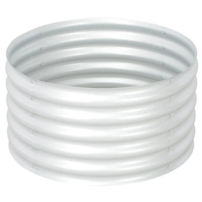 Garden Raised Bed 80x80x44 Cm Galvanised Steel Silver Appxb