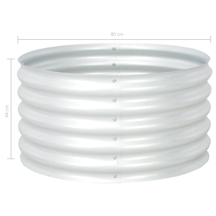 Garden Raised Bed 80x80x44 Cm Galvanised Steel Silver Appxb