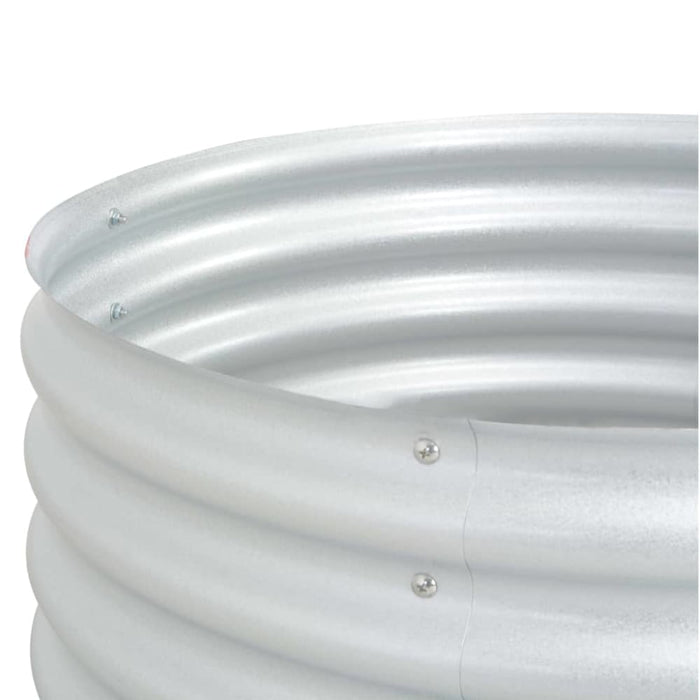 Garden Raised Bed 80x80x44 Cm Galvanised Steel Silver Appxb