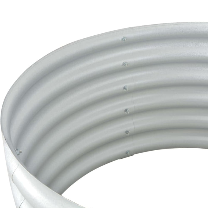 Garden Raised Bed 80x80x44 Cm Galvanised Steel Silver Appxb