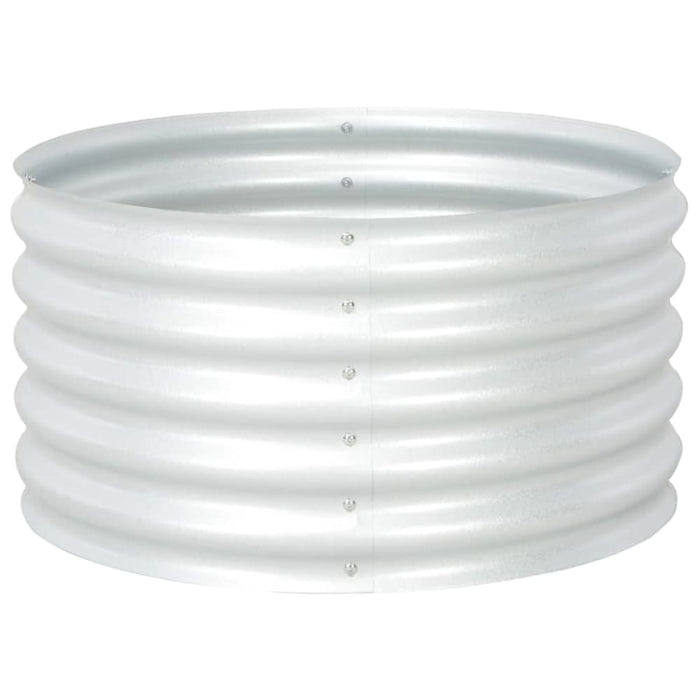 Garden Raised Bed 80x80x44 Cm Galvanised Steel Silver Appxb