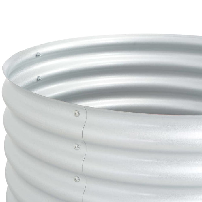 Garden Raised Bed 80x80x81 Cm Galvanised Steel Silver Appop