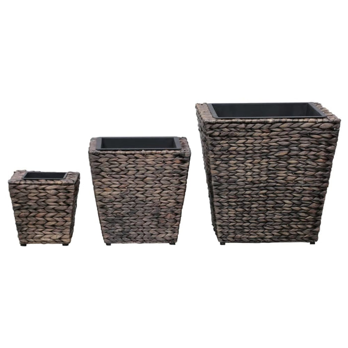 Garden Raised Beds 3 Pcs Water Hyacinth Brown Appix