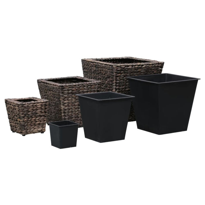 Garden Raised Beds 3 Pcs Water Hyacinth Brown Appix