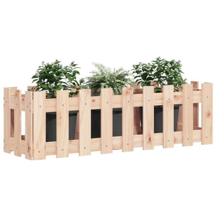 Garden Raised Bed with Fence Design 100x30x30 Cm Solid Wood
