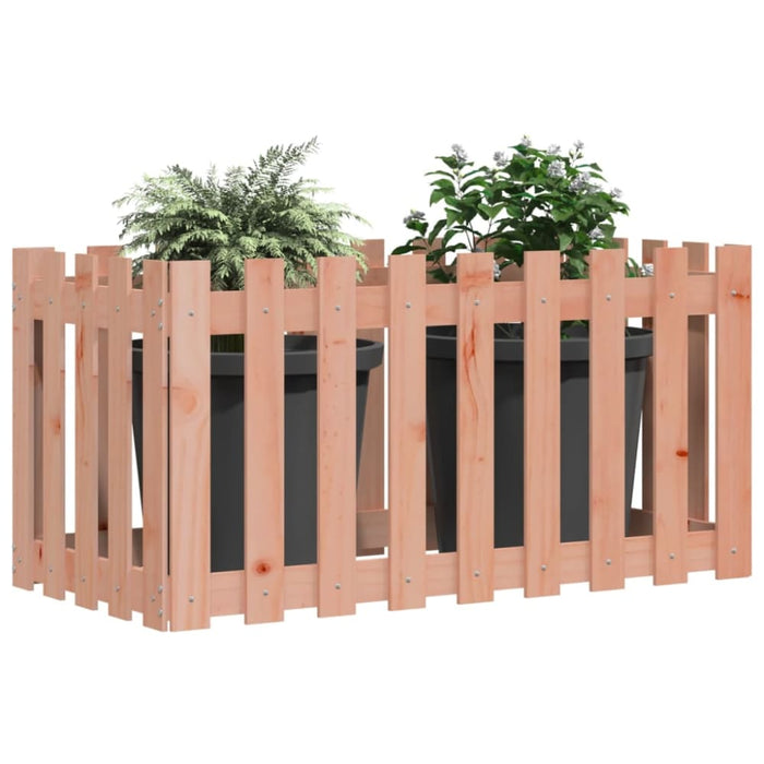 Garden Raised Bed with Fence Design 100x50x50 Cm Solid Wood