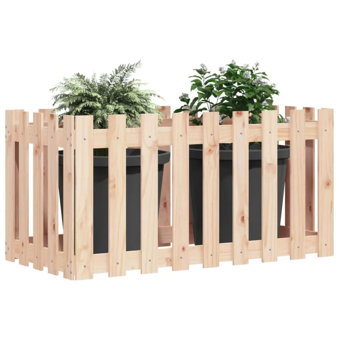 Garden Raised Bed with Fence Design 100x50x70 Cm Solid Wood