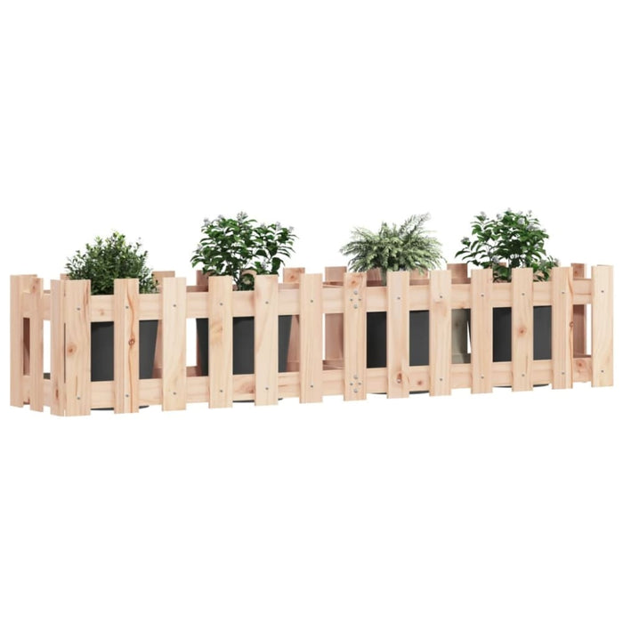 Garden Raised Bed with Fence Design 150x30x30 Cm Solid Wood