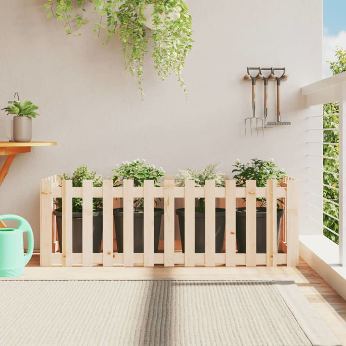 Garden Raised Bed with Fence Design 150x50x50 Cm Solid Wood