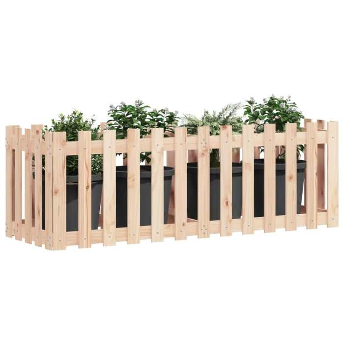 Garden Raised Bed with Fence Design 150x50x50 Cm Solid Wood