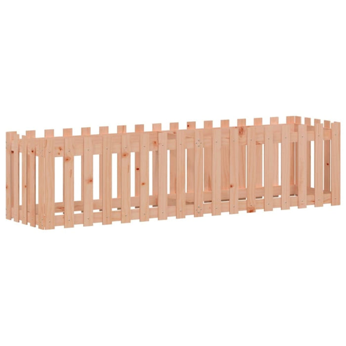 Garden Raised Bed with Fence Design 200x50x50 Cm Solid Wood