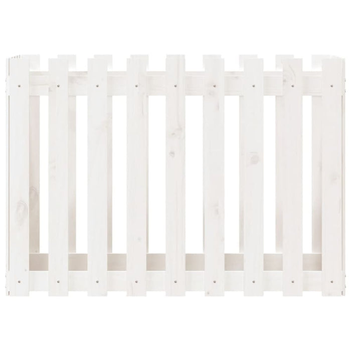 Garden Raised Bed with Fence Design White 100x50x70 Cm