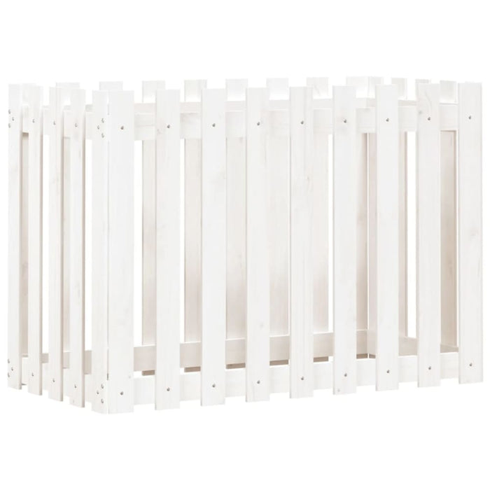 Garden Raised Bed with Fence Design White 100x50x70 Cm