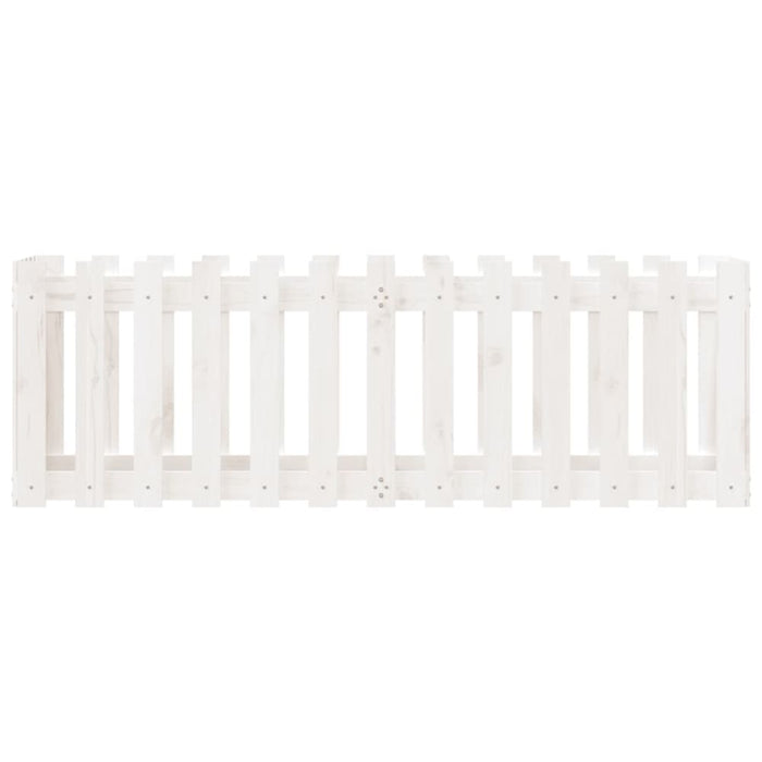Garden Raised Bed with Fence Design White 150x50x50 Cm