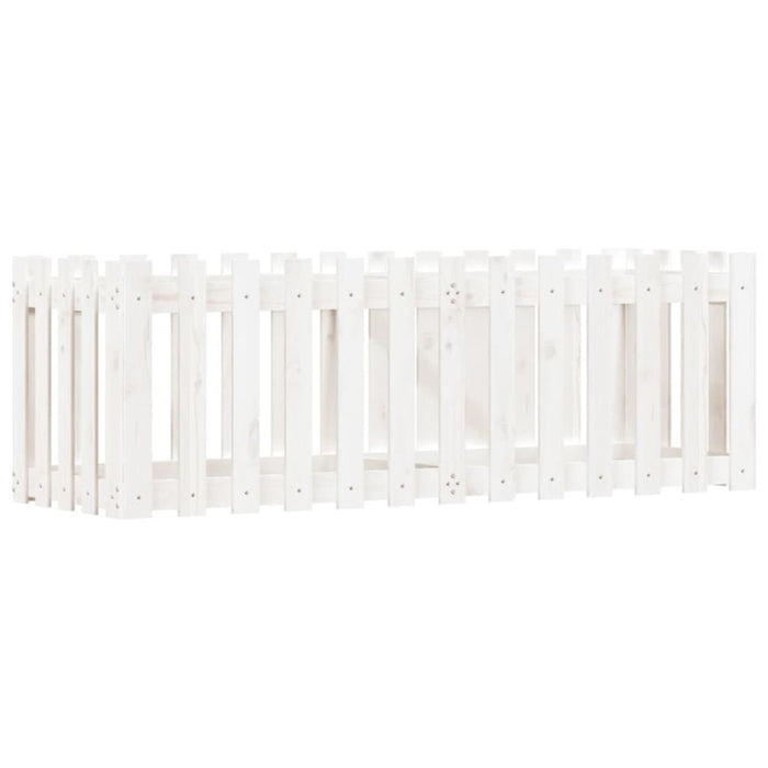 Garden Raised Bed with Fence Design White 150x50x50 Cm