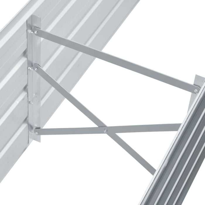 Garden Raised Bed Galvanised Steel 160x40x45 Cm Grey Aanpb