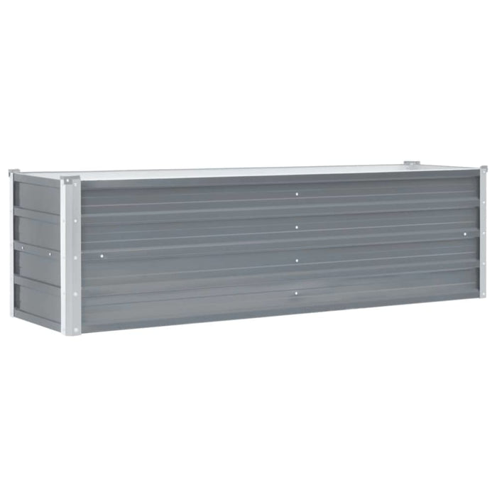 Garden Raised Bed Galvanised Steel 160x40x45 Cm Grey Aanpb