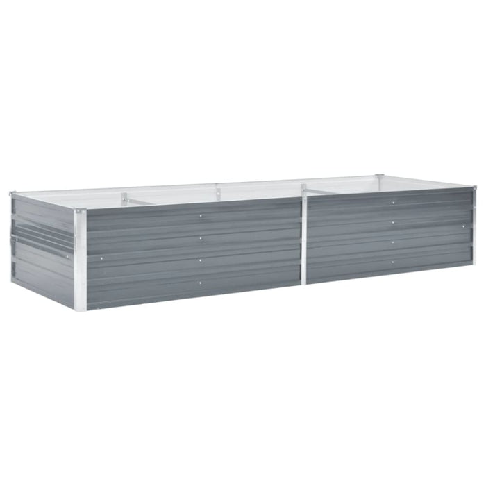 Garden Raised Bed Galvanised Steel 240x80x45 Cm Grey Aanax