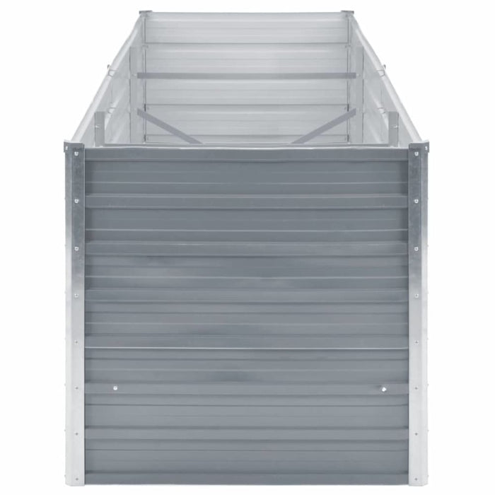Garden Raised Bed Galvanised Steel 240x80x77 Cm Grey Aanab