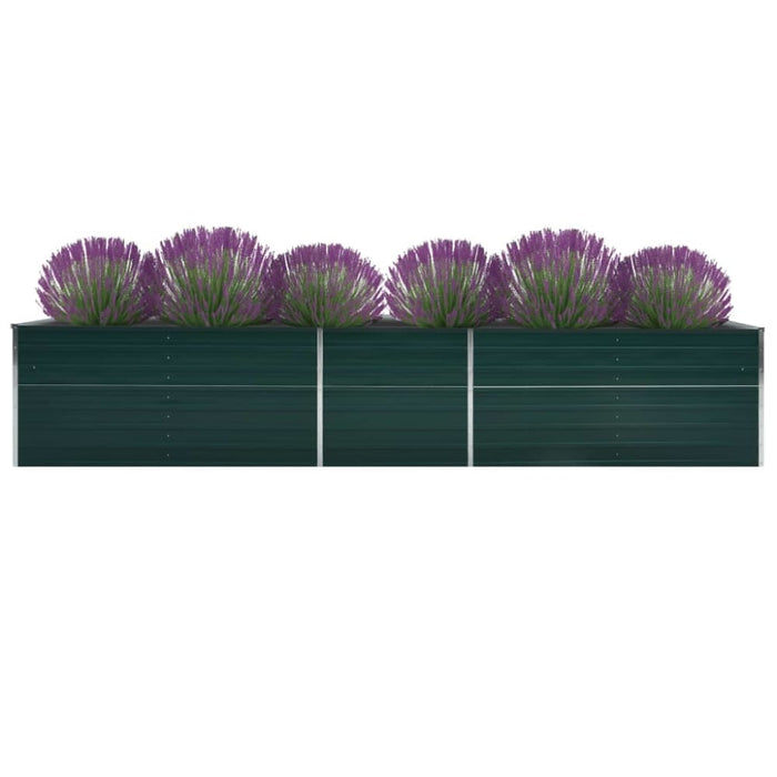 Garden Raised Bed Galvanised Steel 400x80x45 Cm Green Aibpi
