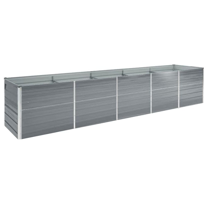 Garden Raised Bed Galvanised Steel 400x80x45 Cm Grey Aibpl