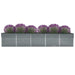 Garden Raised Bed Galvanised Steel 400x80x45 Cm Grey Aibpl