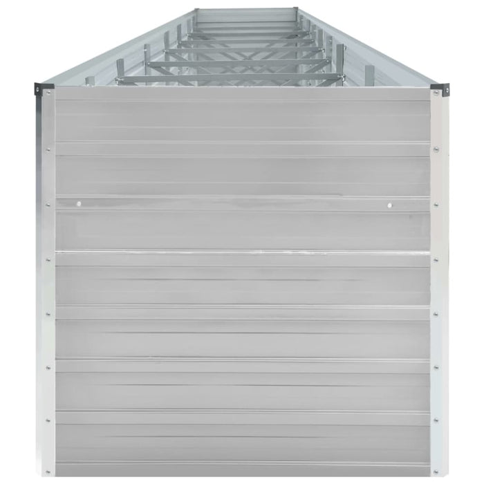 Garden Raised Bed Galvanised Steel 600x80x45 Cm Grey Aibix