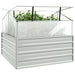 Garden Raised Bed With Greenhouse 100x100x85 Cm Silver