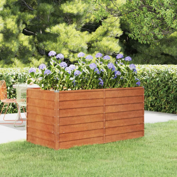 Garden Raised Bed Rusty 160x80x77 Cm Corten Steel Opokpk