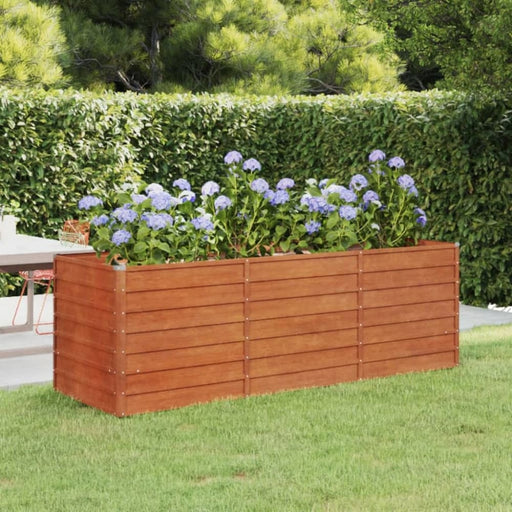 Garden Raised Bed Rusty 240x80x77 Cm Corten Steel Opoklo