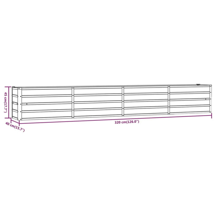 Garden Raised Bed Rusty 320x40x45 Cm Corten Steel Opokpl