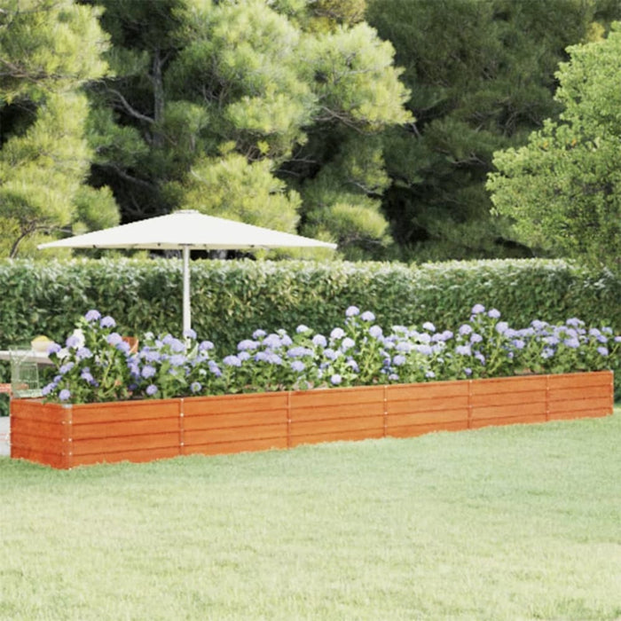 Garden Raised Bed Rusty 600x80x45 Cm Corten Steel Opokln
