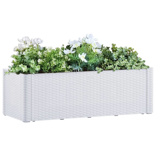 Garden Raised Bed with Self Watering System White 100x43x33