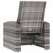 Garden Reclining Chair with Cushions Grey Poly Rattan Tlaoba