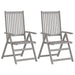 Garden Reclining Chairs 2 Pcs with Cushions Solid Wood