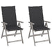 Garden Reclining Chairs 2 Pcs with Cushions Solid Wood